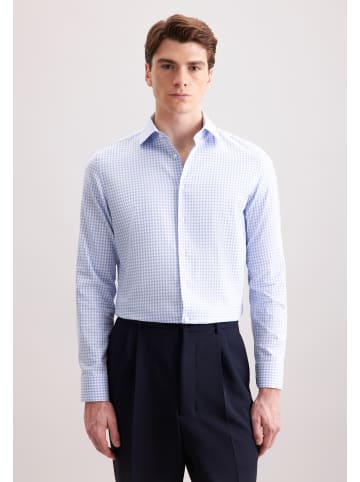 Seidensticker Flanellhemd Slim in Mittelblau