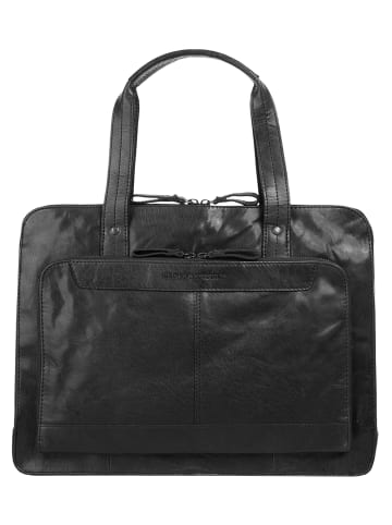 SPIKES & SPARROW Shopper echt Leder in schwarz