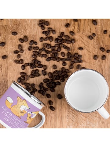 Mr. & Mrs. Panda Emaille Tasse Junggesellenabschied Eskalation m... in Lavendeltraum