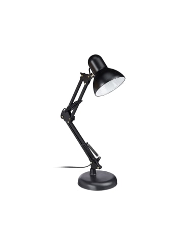 relaxdays Schreibtischlampe in Schwarz - (B)27 x (H)50 x (T)15 cm