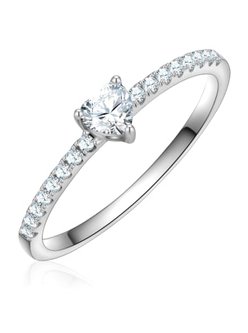 Trilani Ring Herz aus Sterling Silber mit Zirkonia in silber