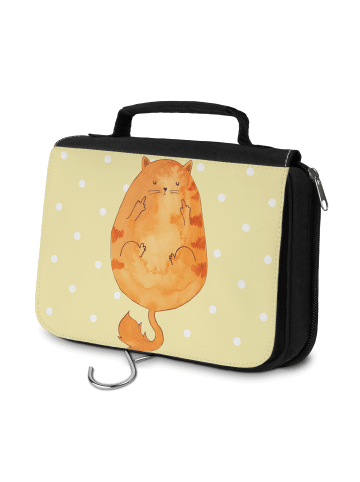 Mr. & Mrs. Panda badtasche Katze Frühaufsteher ohne Spruch in Gelb Pastell