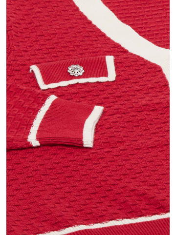 faina Women Cardigan in Rot Wollweiss