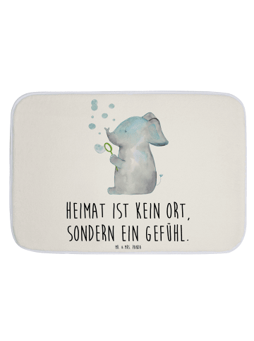 Mr. & Mrs. Panda Badezimmerteppich Elefant Seifenblasen mit Spruch in Weiß
