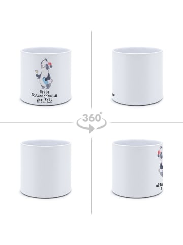 Mr. & Mrs. Panda Blumentopf Panda Beste Sitznachbarin der Welt m... in Weiß