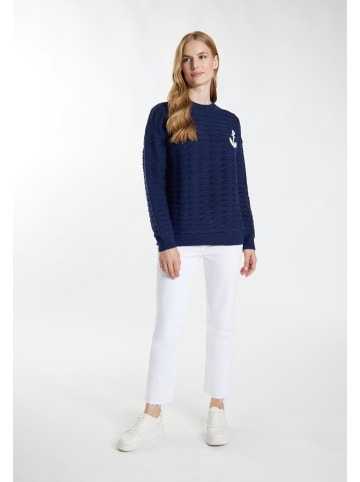 DreiMaster Maritim Strickpullover in Marine