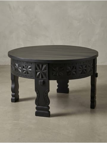 KADIMA DESIGN Couchtisch | Mango, 60x36x60cm, Orient-Style, Rund