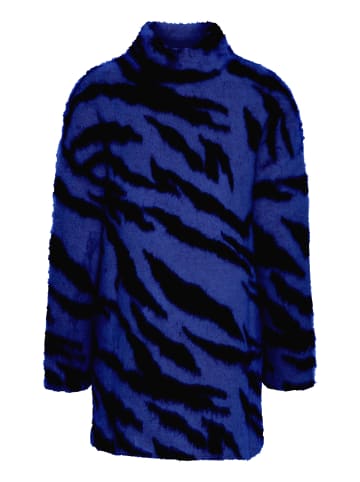 PULZ Jeans Longpullover PZASTA Turtleneck 50207132 Longpullover mit Zebra-Musterung in Schwarz