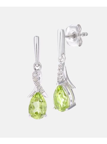 Diamant L'éternel Ohrringe aus 375 Weißgold mit 0.94 Karat Diamant mit Peridot