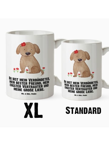 Mr. & Mrs. Panda Teetasse Hund Dame mit Spruch in Weiß