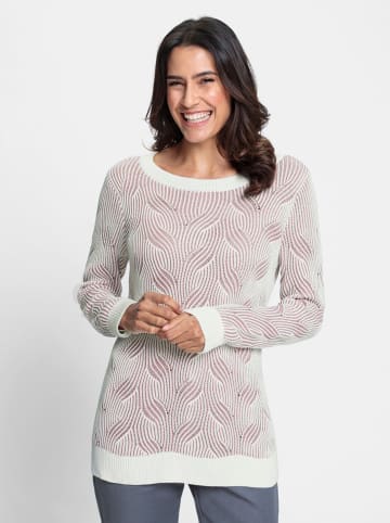 WITT WEIDEN Jacquardpullover in mauve-ecru-gemustert
