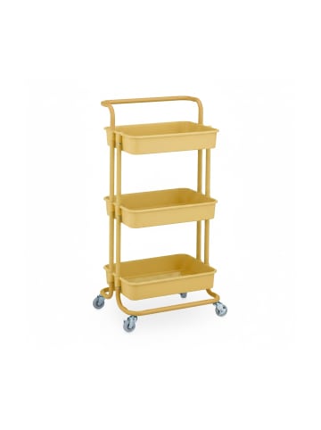 relaxdays Rollwagen in Gelb - (B)42,5 x (H)86 x (T)36 cm