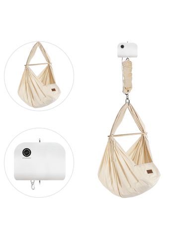 Schmusewolke Federwiege mit Deckenbefestigung und Motor Bio Kunstfaser Motor Weiß