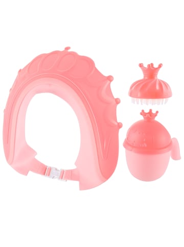 relaxdays 3-tlg. Haarwaschbecher-Set "Krone" in Rosa/ Pink