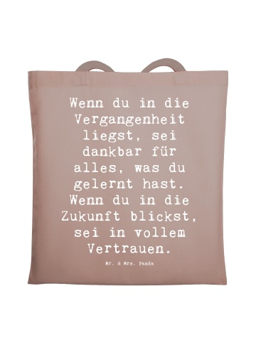 Mr. & Mrs. Panda Schultasche Spruch Freude und Vertrauen mit Spruch in Braun Pastell