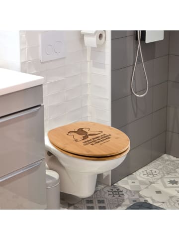 Mr. & Mrs. Panda Holz WC Sitz Igel händchenhaltend mit Spruch in Transparent