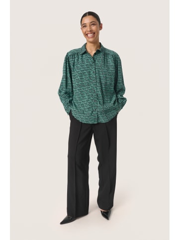 Soaked in Luxury Langarm - Hemd SLMakena Gerade Passform in Bottle Green Square Print