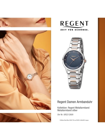 Regent Armbanduhr-Analog silber, rosegold mittel (ca. 33mm) Regent Metallarmband