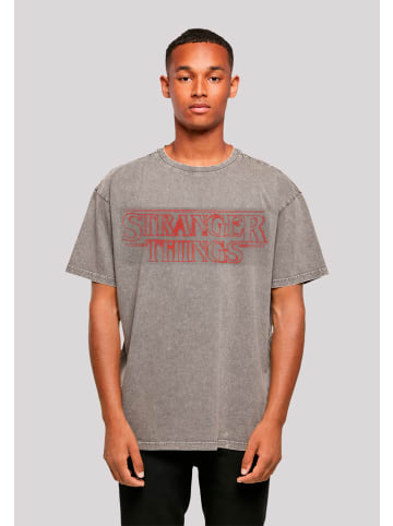 F4NT4STIC Oversize T-Shirt Stranger Things Glow Logo Netflix TV Series in Asphalt