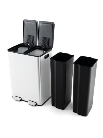 COSTWAY Mülleimer 2 x 30L in Weiß