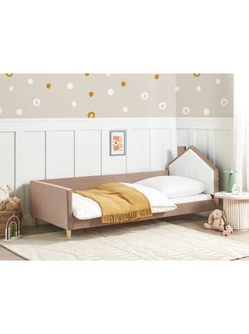 Beliani Einzelbett KERVAN in Braun/Weiß - (W) 96 x (H) 90 x (L) 211 cm
