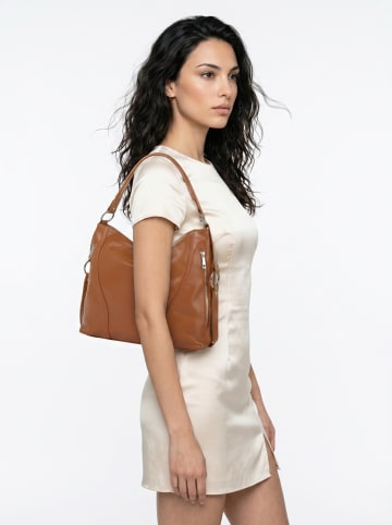 Samantha Look Handtasche echt Leder in cognac