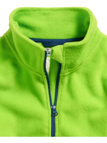 Playshoes Fleece-Jacke farbig abgesetzt in Grün