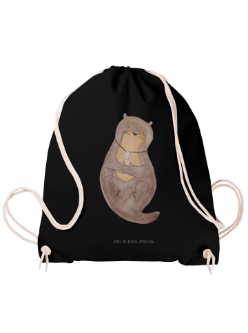 Mr. & Mrs. Panda Materialzugbeutel Otter Muschel ohne Spruch in Schwarz
