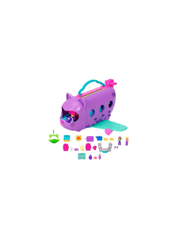 Polly Pocket Spielfiguren mini Kitty Kätzchen Flugzeug mit Zubehör, ab 4 Jahre