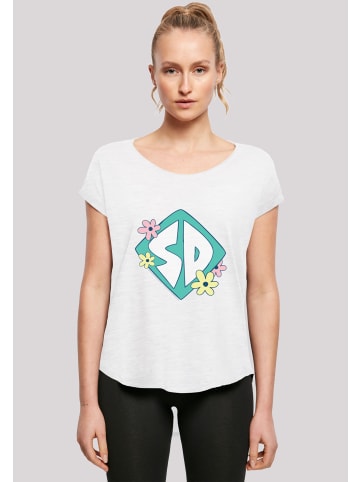 F4NT4STIC Long Cut T-Shirt Long Cut T-Shirt 'Scooby Doo Dog Tag' in weiß