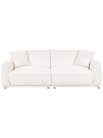 Beliani 3-tlg 3-Sitzer Sofa JUBEK in Weiß/Braun