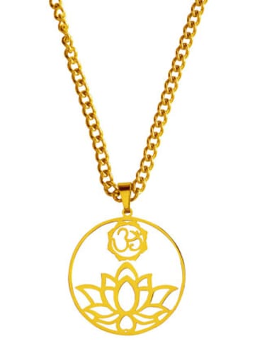 Saraswati Design Nonbook - Halskette "Om Lotus" Edelstahl vergoldet