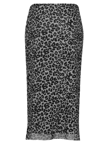 Vera Mont Bleistiftrock mit Leoprint in Grau/Schwarz