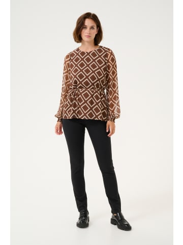 Kaffe Langarm-Bluse KAiben in Brown/Turtledove Graphic