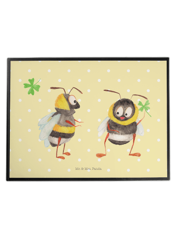 Mr. & Mrs. Panda Schreibtischunterlage Hummeln Kleeblatt ohne Sp... in Gelb Pastell