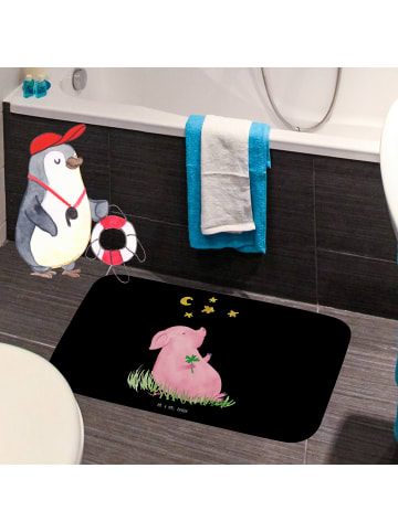 Mr. & Mrs. Panda Badteppich Schwein Glück ohne Spruch in Schwarz