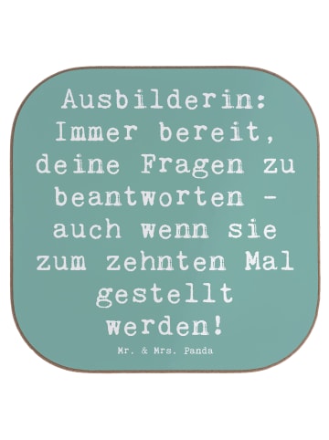 Mr. & Mrs. Panda Untersetzer für Gläser Spruch Ausbilderin Gedul... in Meeresbrise