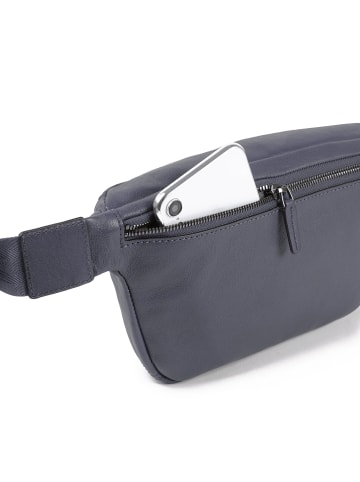 Piquadro Black Square Gürteltasche Leder 31 cm in blue4