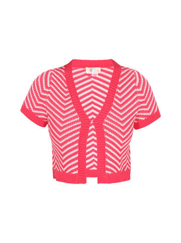 IZIA Cardigan in fuchsia white