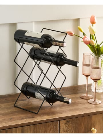 Beliani Weinständer RATHKEALE in Schwarz - (W) 26 x (H) 38 x (L) 17 cm