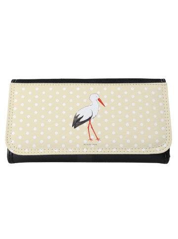 Mr. & Mrs. Panda Portemonnaie für Damen Storch ohne Spruch in Gelb Pastell