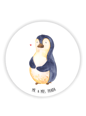 Mr. & Mrs. Panda Rund Magnet Pinguin Diät ohne Spruch in Weiß