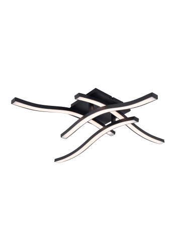 näve LED Deckenleuchte "ONDA" in schwarz - (L)45 cm x (B)45 cm x (H)11 cm - EEK E