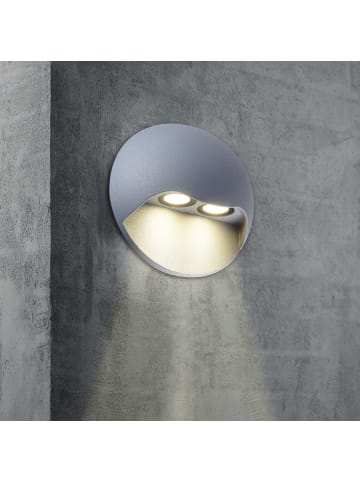 näve LED Außenwandleuchte "Vedus" in silber - EEK G - (L)13cm x (B)13cm x (H)6,8cm