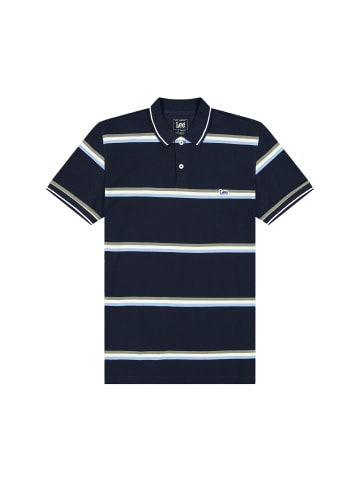 Lee Polo Pique in Lime Ice Navy Stripe