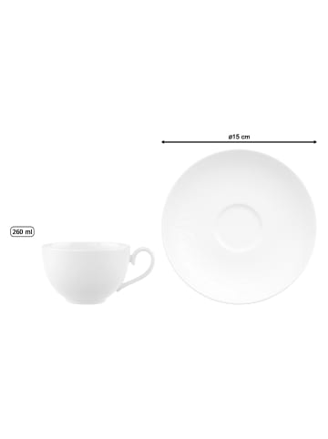 Villeroy & Boch Kaffeetasse mit Untertasse Royal in Weiß 260 ml in weiß