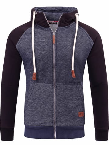 RESLAD Sweatjacke Raglan Meliert in navyblau