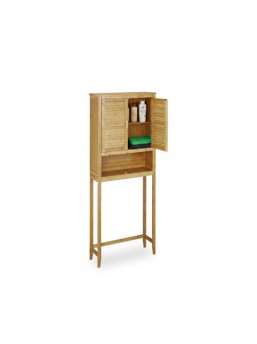 relaxdays Waschmaschinenschrank in Natur - (B)70 x (H)176 x (T)22,5 cm