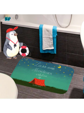 Mr. & Mrs. Panda Badeteppich Abenteuer mit Spruch in Bunt