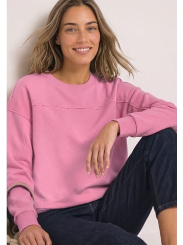 Street One Sweatshirt mit Rundhals und Tunnelzug am Saum in warm blush